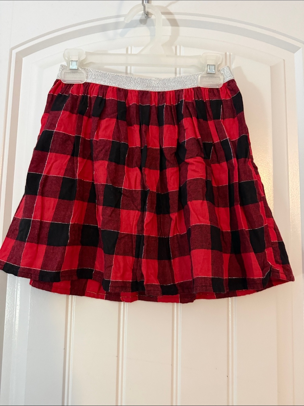 jumping beans Red and Black Buffalo Plaid Skort with Silver Waistband